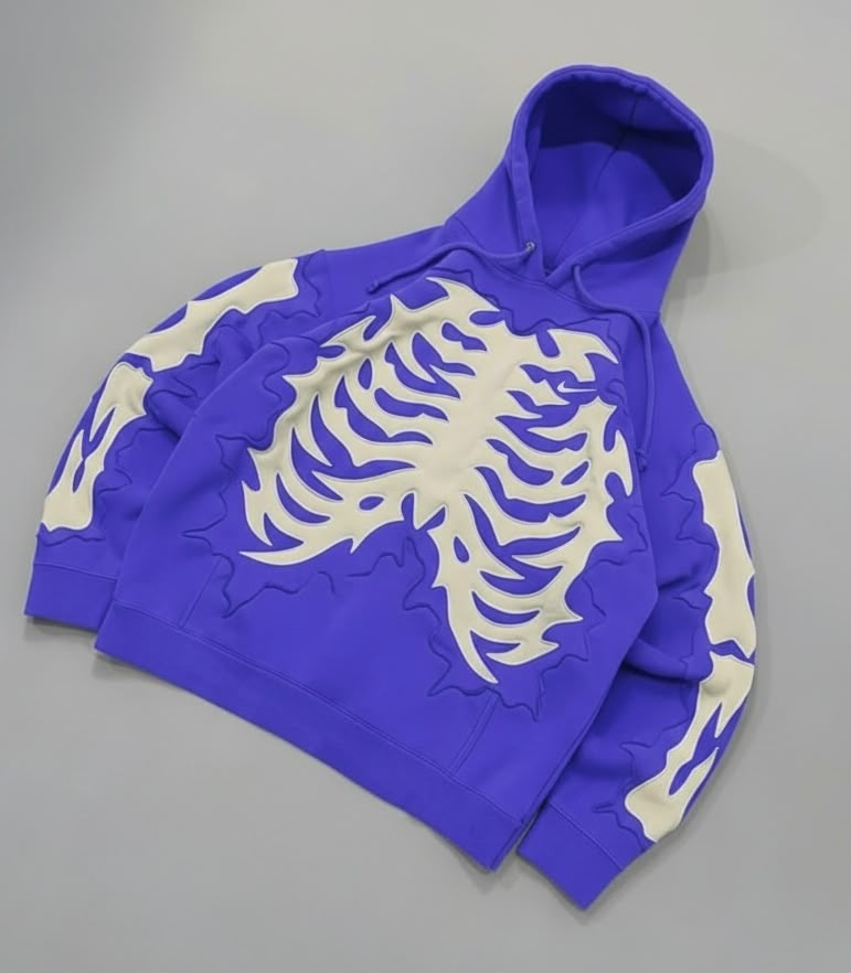 BONEZ - 3D Puff Skeleton Hoodie - Oversized Streetwear Hoodie [5 Colors]