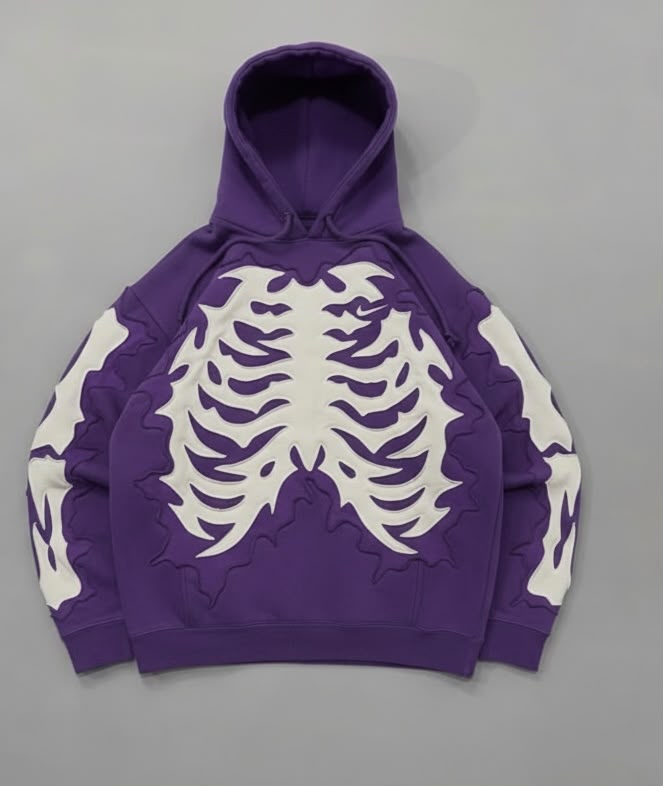 BONEZ - 3D Puff Skeleton Hoodie - Oversized Streetwear Hoodie [5 Colors]