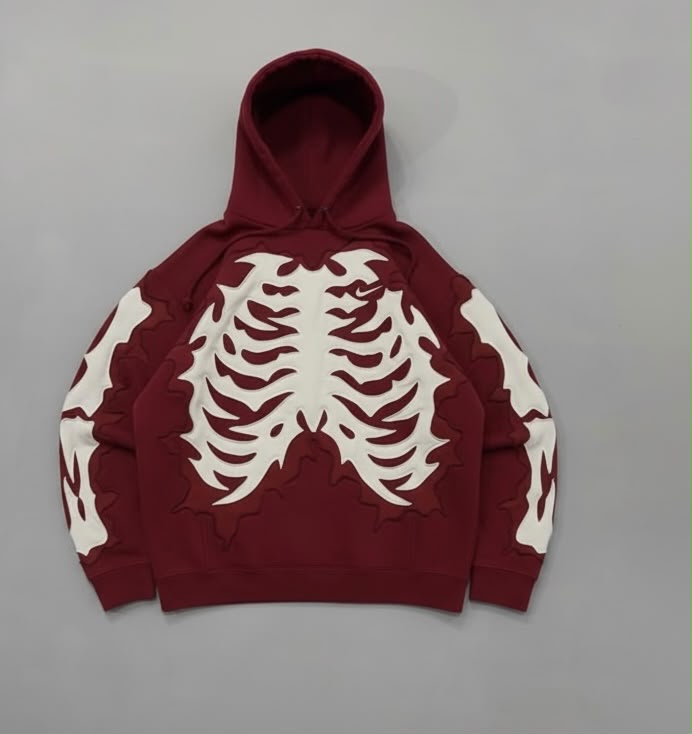 BONEZ - 3D Puff Skeleton Hoodie - Oversized Streetwear Hoodie [5 Colors]