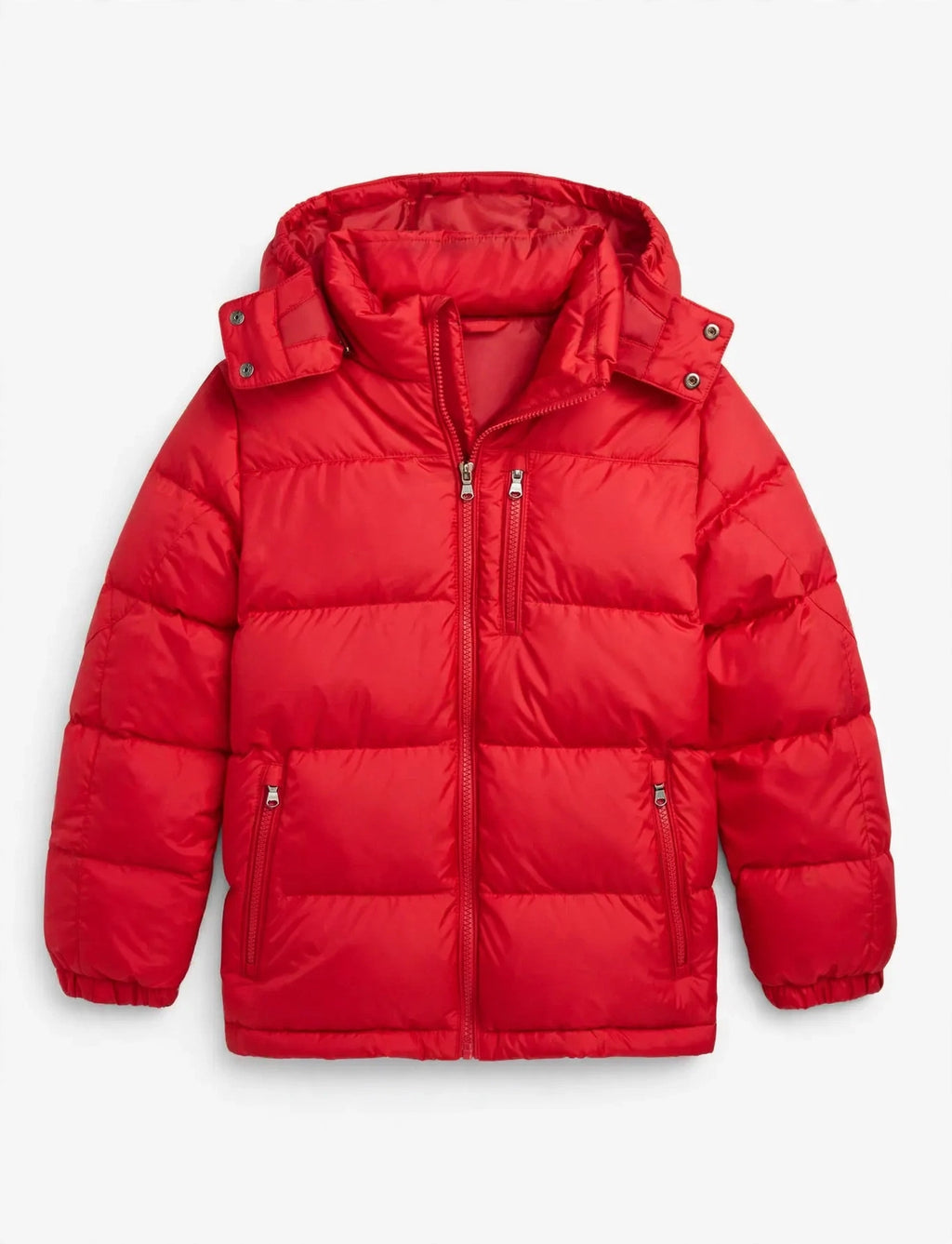 Men's Winter Puffer Jacket - No Logo - 4 Colors - Hooded Warm Puffy Coat - Front & Back View