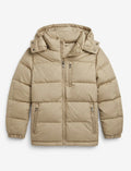 Men's Winter Puffer Jacket - No Logo - 4 Colors - Hooded Warm Puffy Coat - Front & Back View