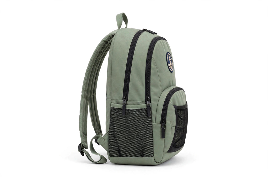 Anchor Clothing Signature Backpack - Water-Resistant Daypack with Embroidered Anchor Patch - Burnt Orange
