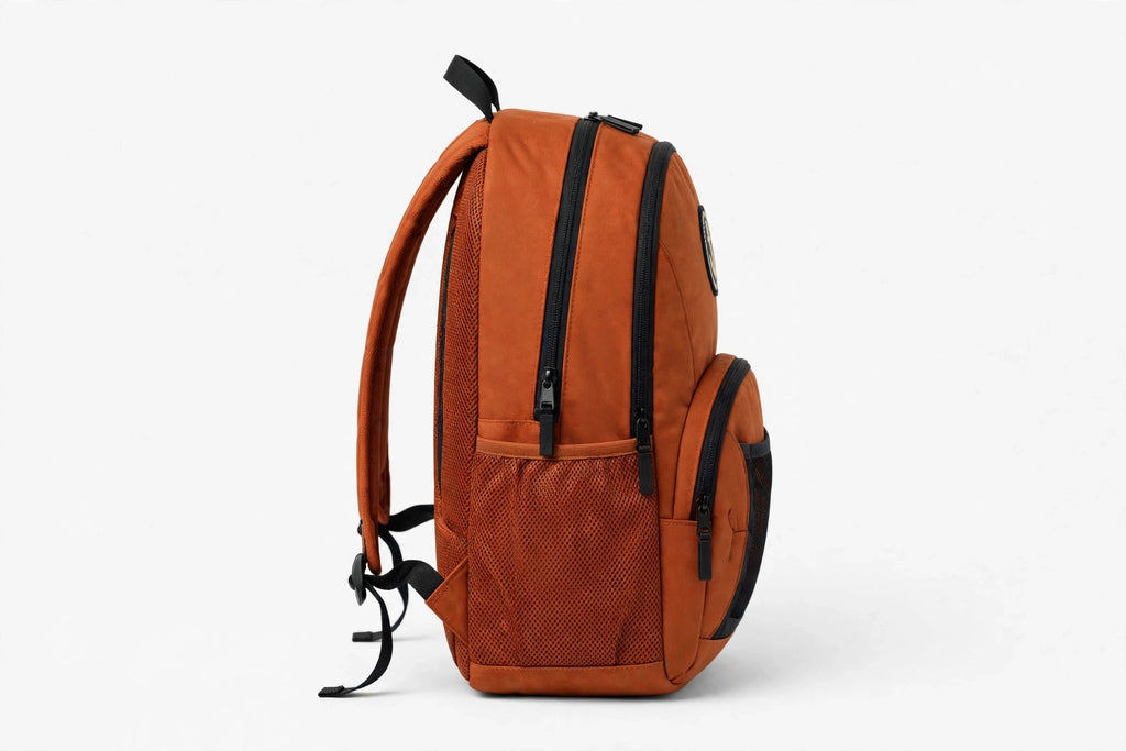 Anchor Clothing Signature Backpack - Water-Resistant Daypack with Embroidered Anchor Patch - Burnt Orange