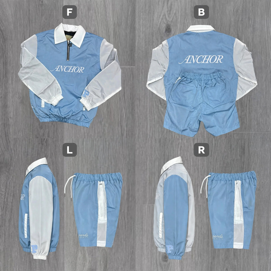 Anchor Clothing 3-Pack Windbreaker Sets - Unisex Quarter-Zip Jacket & Shorts Set - Red Pink Blue - Buy 2 Get 1 Free