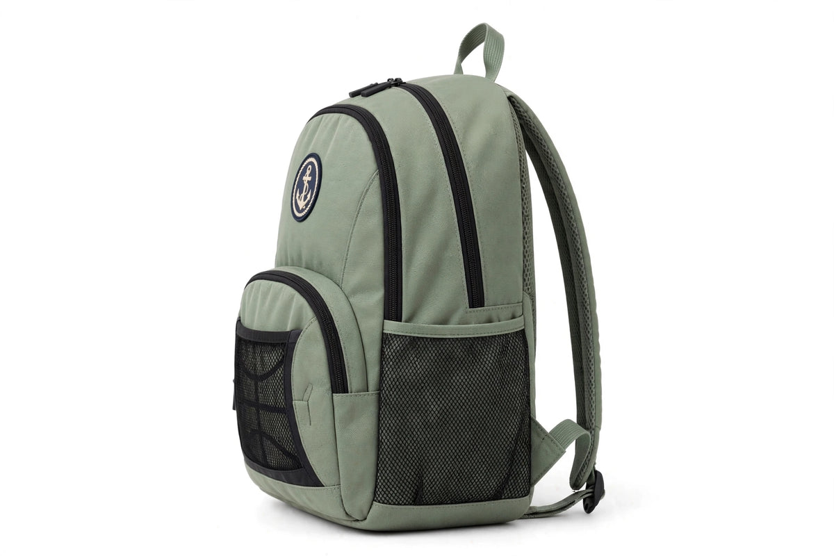Anchor Clothing Signature Backpack - Water-Resistant Daypack with Embroidered Anchor Patch - Burnt Orange