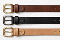 Men's Vintage Leather Belt - Brown Genuine Leather with Anchor Embossed and Antique Brass Buckle