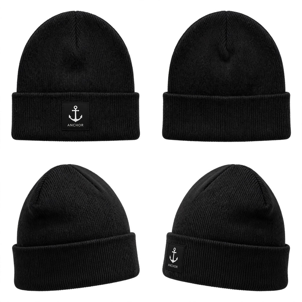 Anchor Clothing Signature Cuffed Beanie - Premium Knit Fisherman Beanie with 3D Embroidered Anchor Logo | 6 Colors
