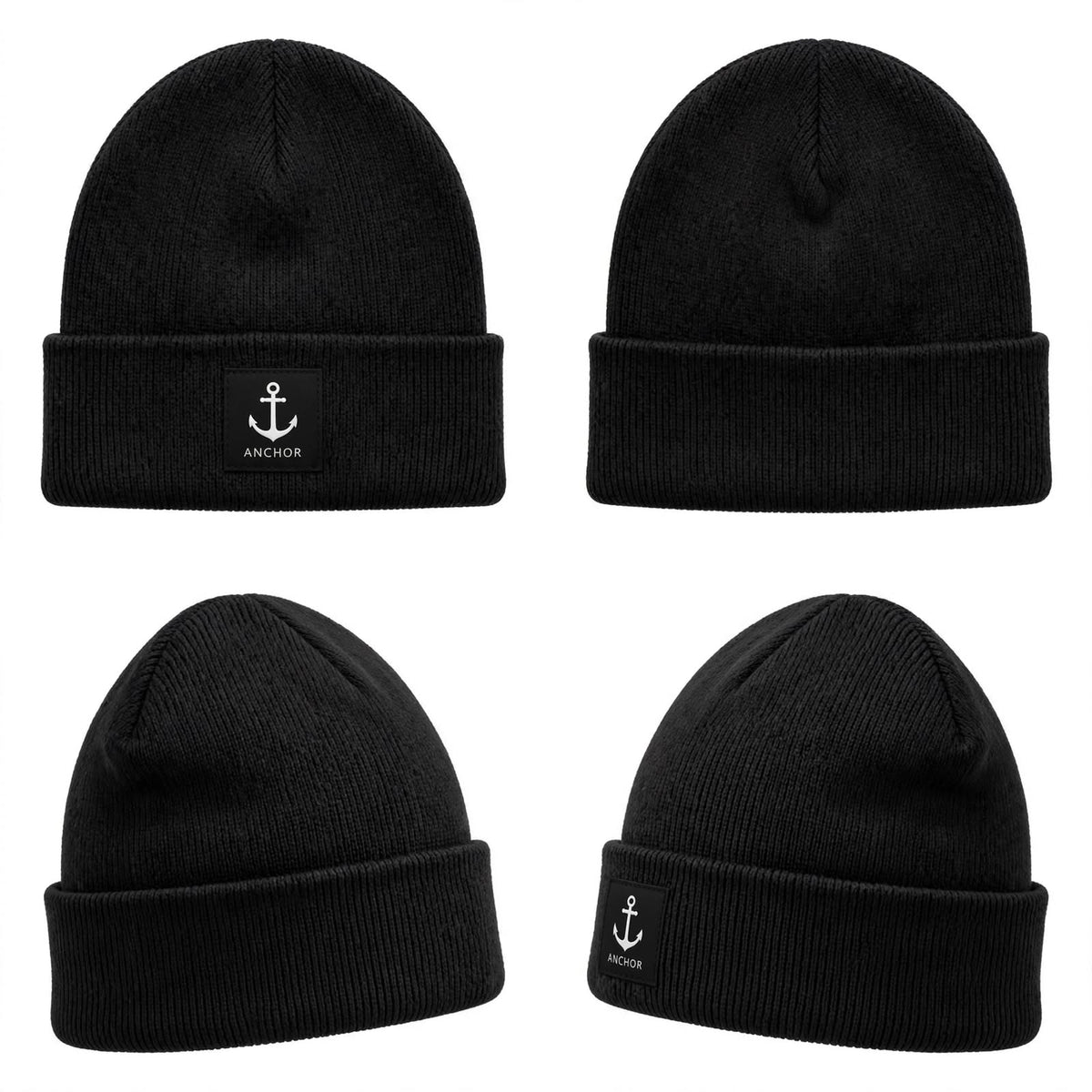Anchor Clothing Signature Cuffed Beanie - Premium Knit Fisherman Beanie with 3D Embroidered Anchor Logo | 6 Colors
