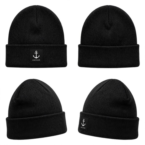 Anchor Clothing Signature Cuffed Beanie - Premium Knit Fisherman Beanie with 3D Embroidered Anchor Logo | 6 Colors