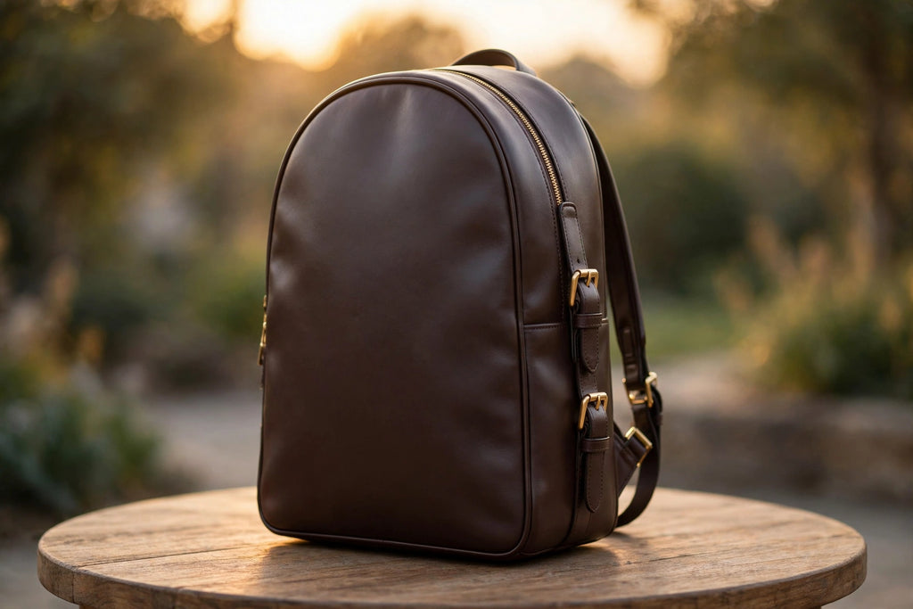 Anchor Heritage Leather Backpack - Vintage Dark Brown Daypack - Premium Full Grain Leather
