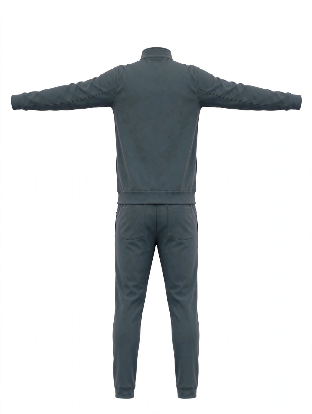 Men's Slate Grey Tech Tracksuit - Full Zip Jacket & Joggers Set with Zip Pockets