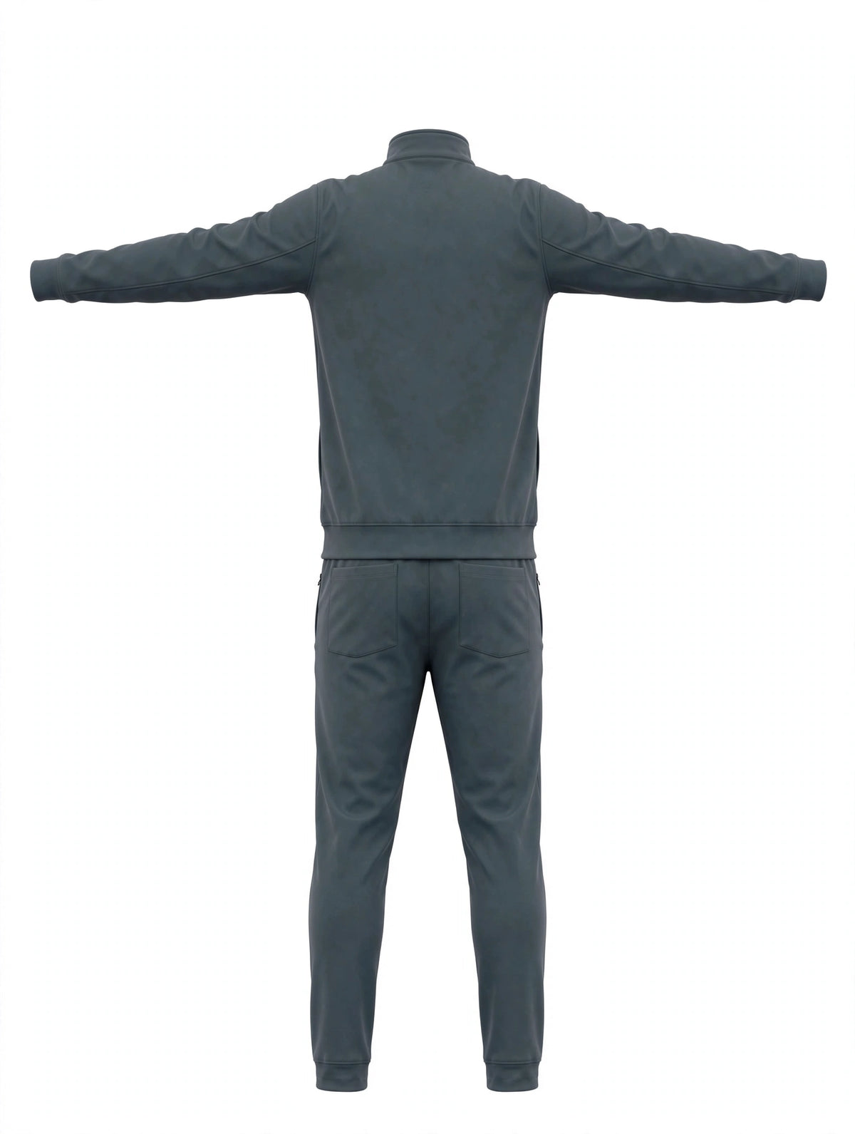 Men's Slate Grey Tech Tracksuit - Full Zip Jacket & Joggers Set with Zip Pockets