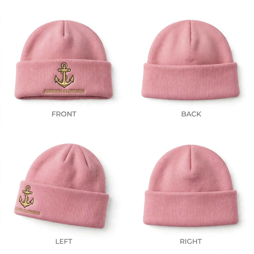 Anchor Clothing Signature Cuffed Beanie - Premium Knit Fisherman Beanie with 3D Embroidered Anchor Logo | 6 Colors