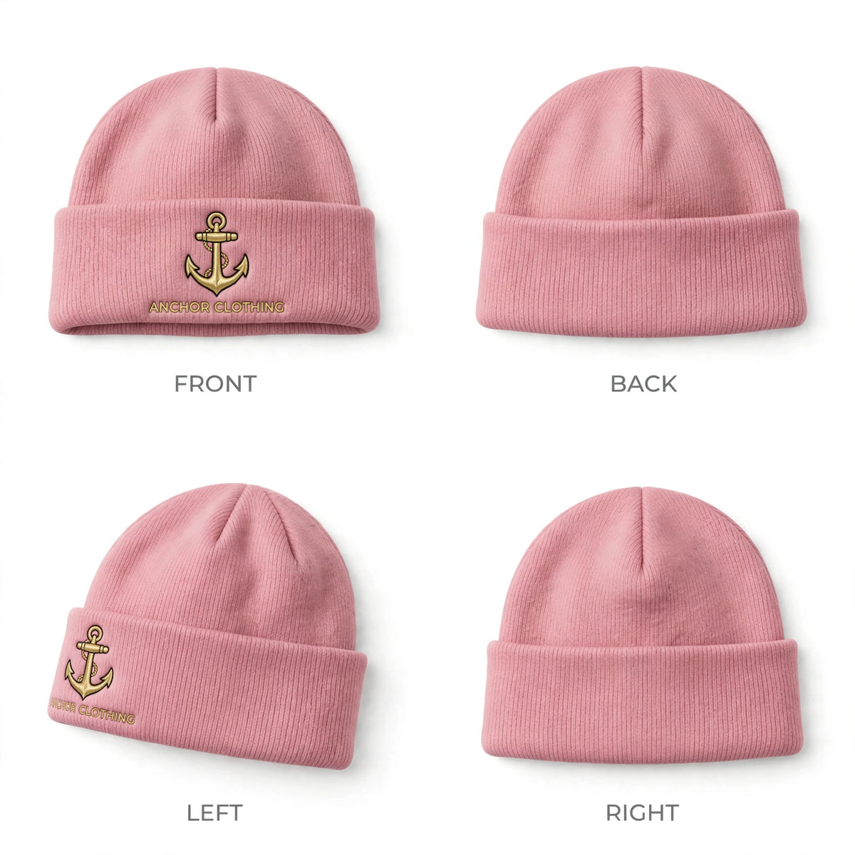Anchor Clothing Signature Cuffed Beanie - Premium Knit Fisherman Beanie with 3D Embroidered Anchor Logo | 6 Colors