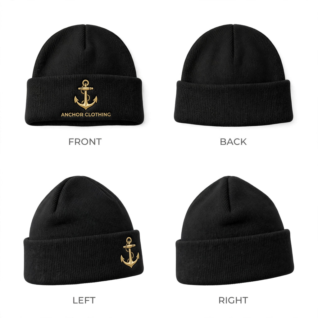 Anchor Clothing Signature Cuffed Beanie - Premium Knit Fisherman Beanie with 3D Embroidered Anchor Logo | 6 Colors