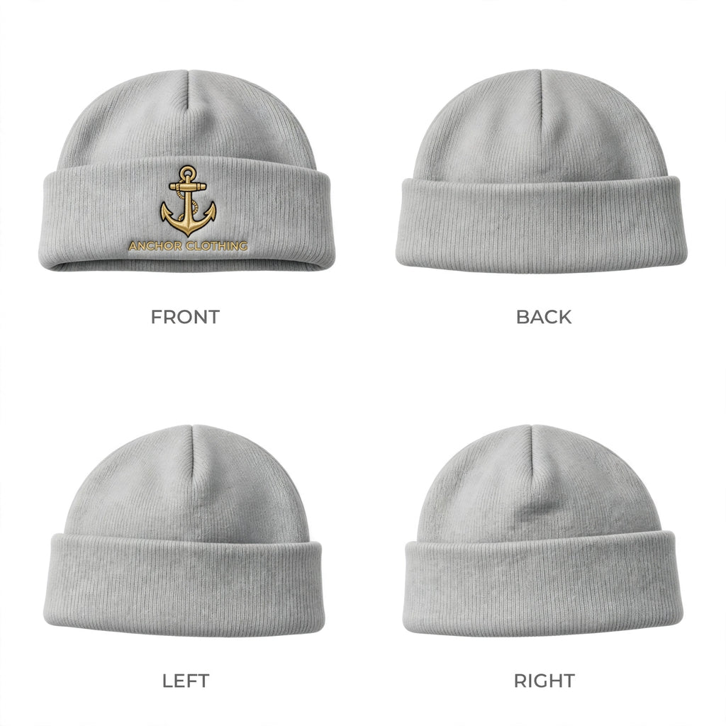Anchor Clothing Signature Cuffed Beanie - Premium Knit Fisherman Beanie with 3D Embroidered Anchor Logo | 6 Colors
