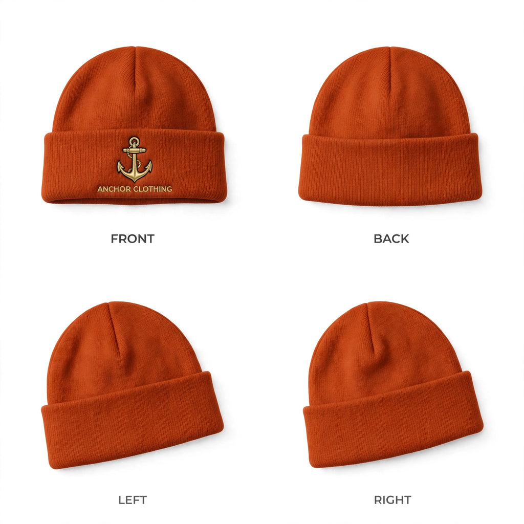 Anchor Clothing Signature Cuffed Beanie - Premium Knit Fisherman Beanie with 3D Embroidered Anchor Logo | 6 Colors