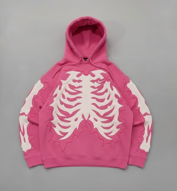 BONEZ - 3D Puff Skeleton Hoodie - Oversized Streetwear Hoodie [5 Colors]