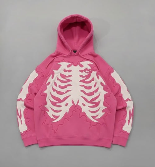 BONEZ - 3D Puff Skeleton Hoodie - Oversized Streetwear Hoodie [5 Colors]