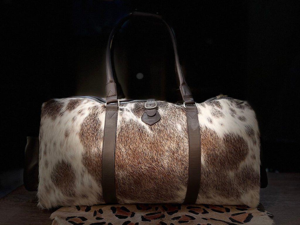 Luxury Cowhide Leather Duffle Bag – Handmade Custom Travel Weekend Bag