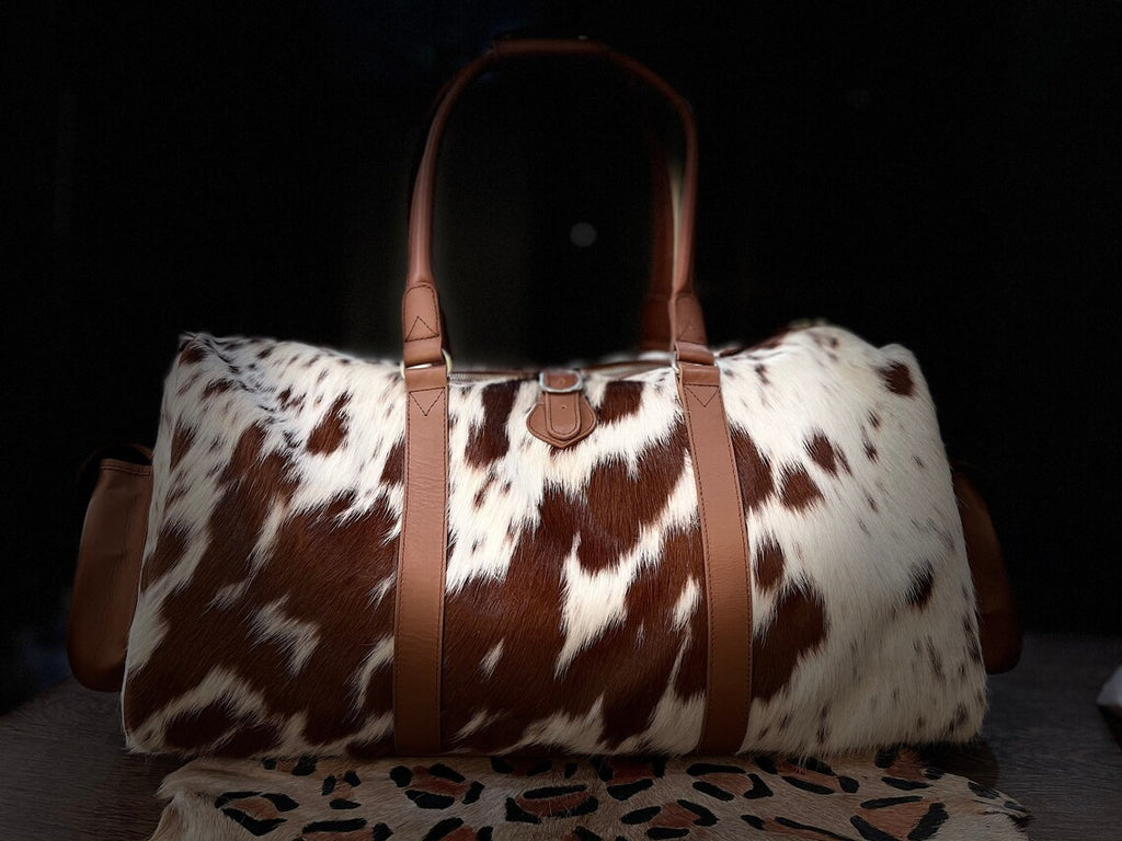 Luxury Cowhide Leather Duffle Bag – Handmade Custom Travel Weekend Bag