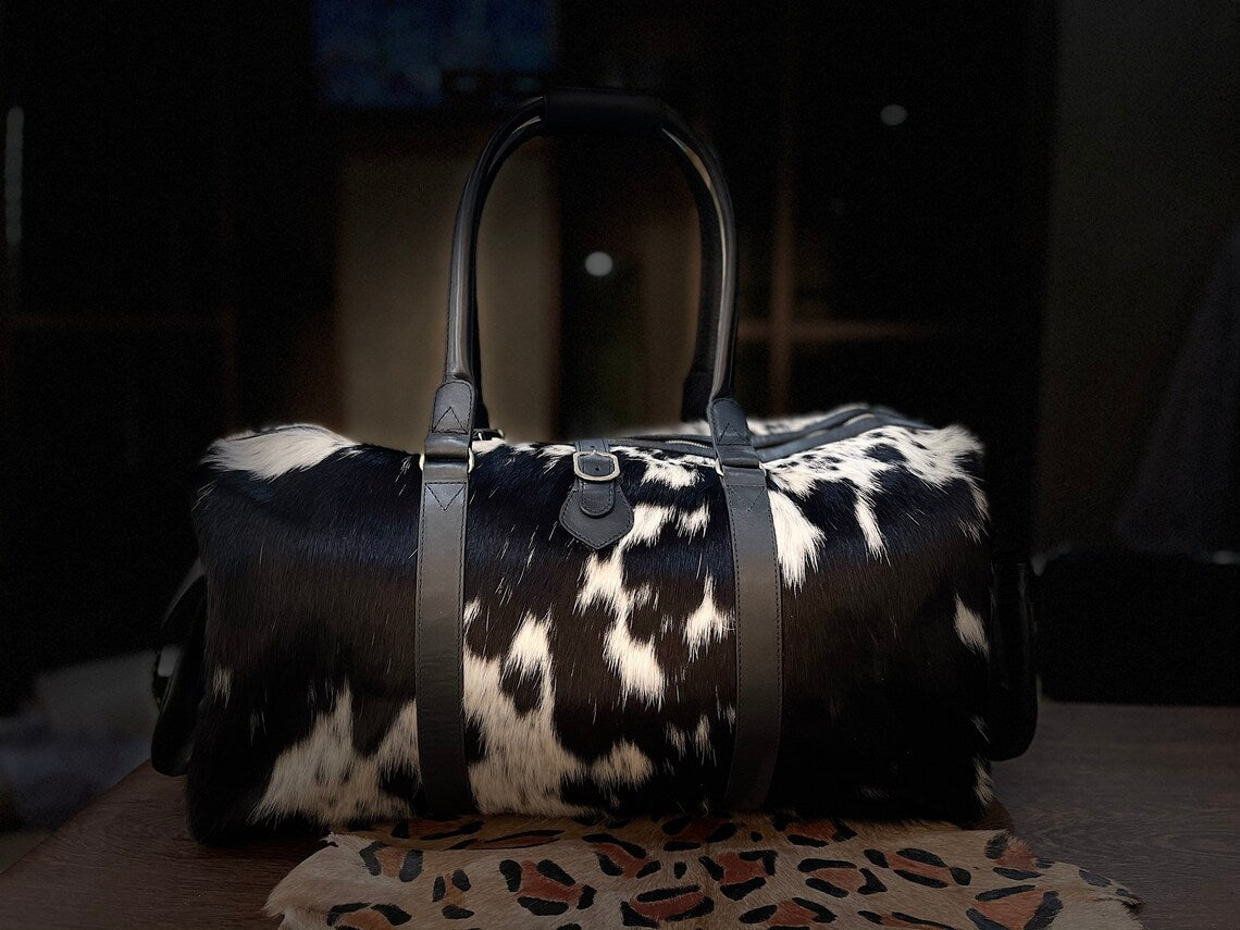Luxury Cowhide Leather Duffle Bag – Handmade Custom Travel Weekend Bag