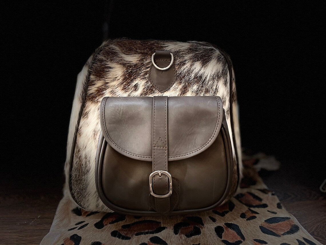 Luxury Cowhide Leather Duffle Bag – Handmade Custom Travel Weekend Bag