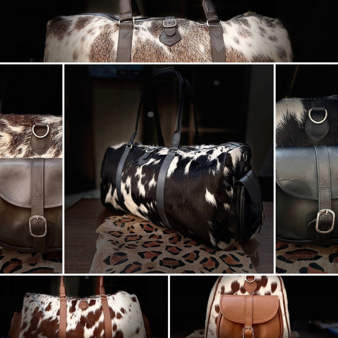 Luxury Cowhide Leather Duffle Bag – Handmade Custom Travel Weekend Bag