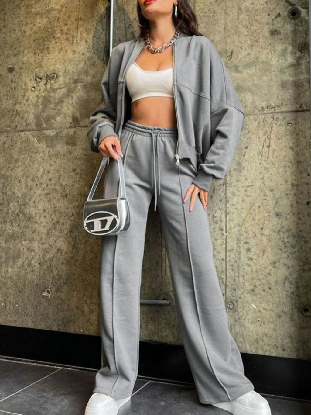 Anchor Clothing Women's Oversized Sweatshirt and Wide Leg Pants Set - Lounge Set