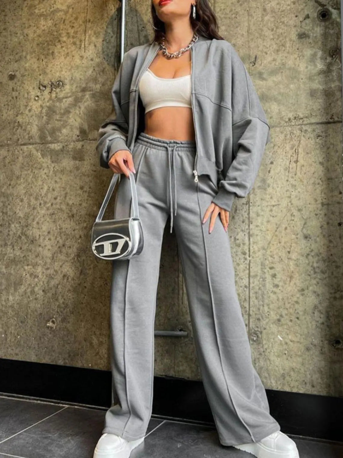 Anchor Clothing Women's Oversized Sweatshirt and Wide Leg Pants Set - Lounge Set