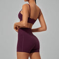 High Waist Yoga Set: Quick Dry Sports Bra & Scrunch Shorts