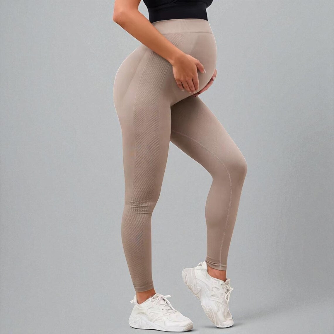 High Waist Maternity Leggings | Pregnancy Belly Support Pants | Postpartum Body Shaper | Stretchy Fitness Trousers for Women