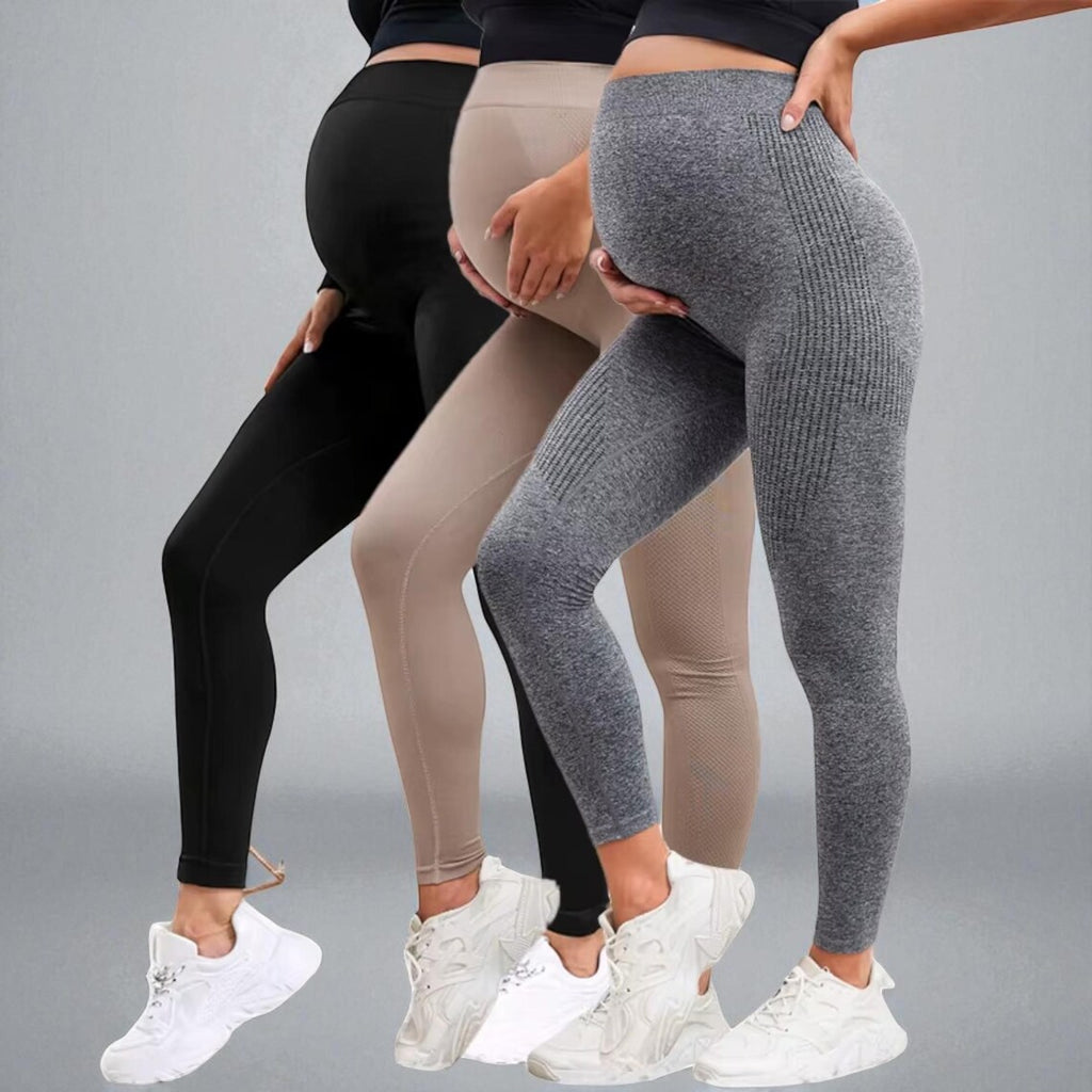 High Waist Maternity Leggings | Pregnancy Belly Support Pants | Postpartum Body Shaper | Stretchy Fitness Trousers for Women