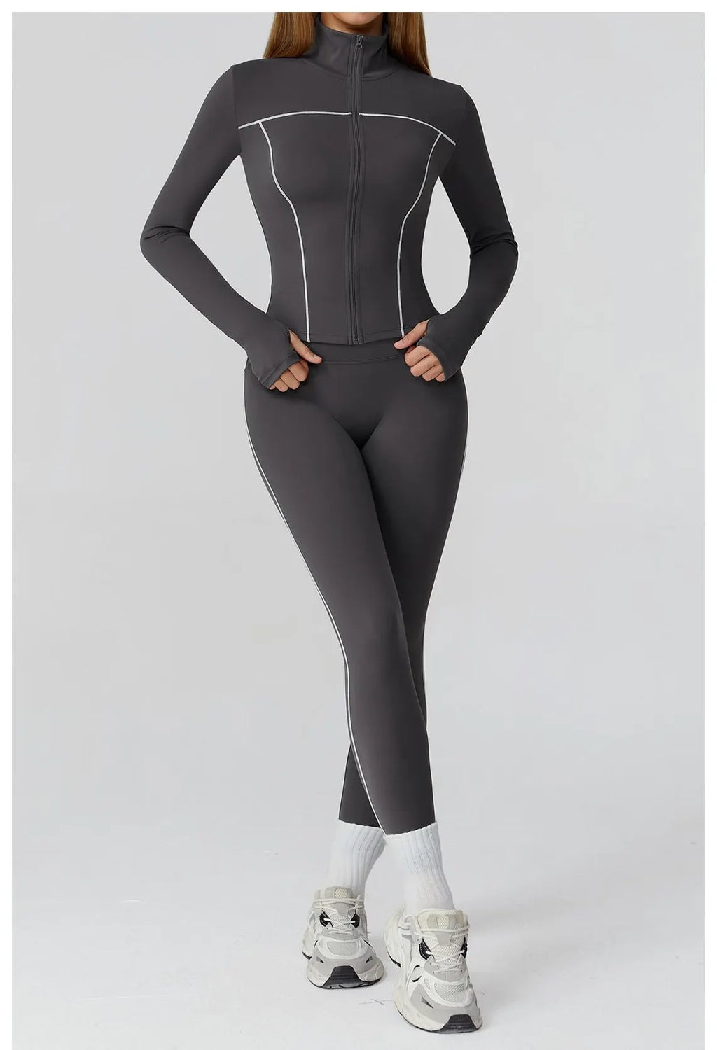 Honeycomb Activewear Set: High Waist Leggings & Crop Top Bodysuit