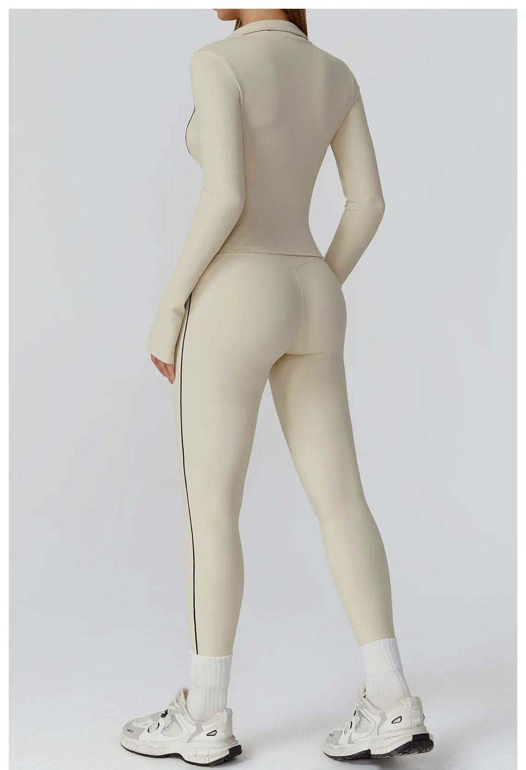 Anchor Clothing Women's Contour Gym Set - Zip Up Jacket & Leggings with Piping