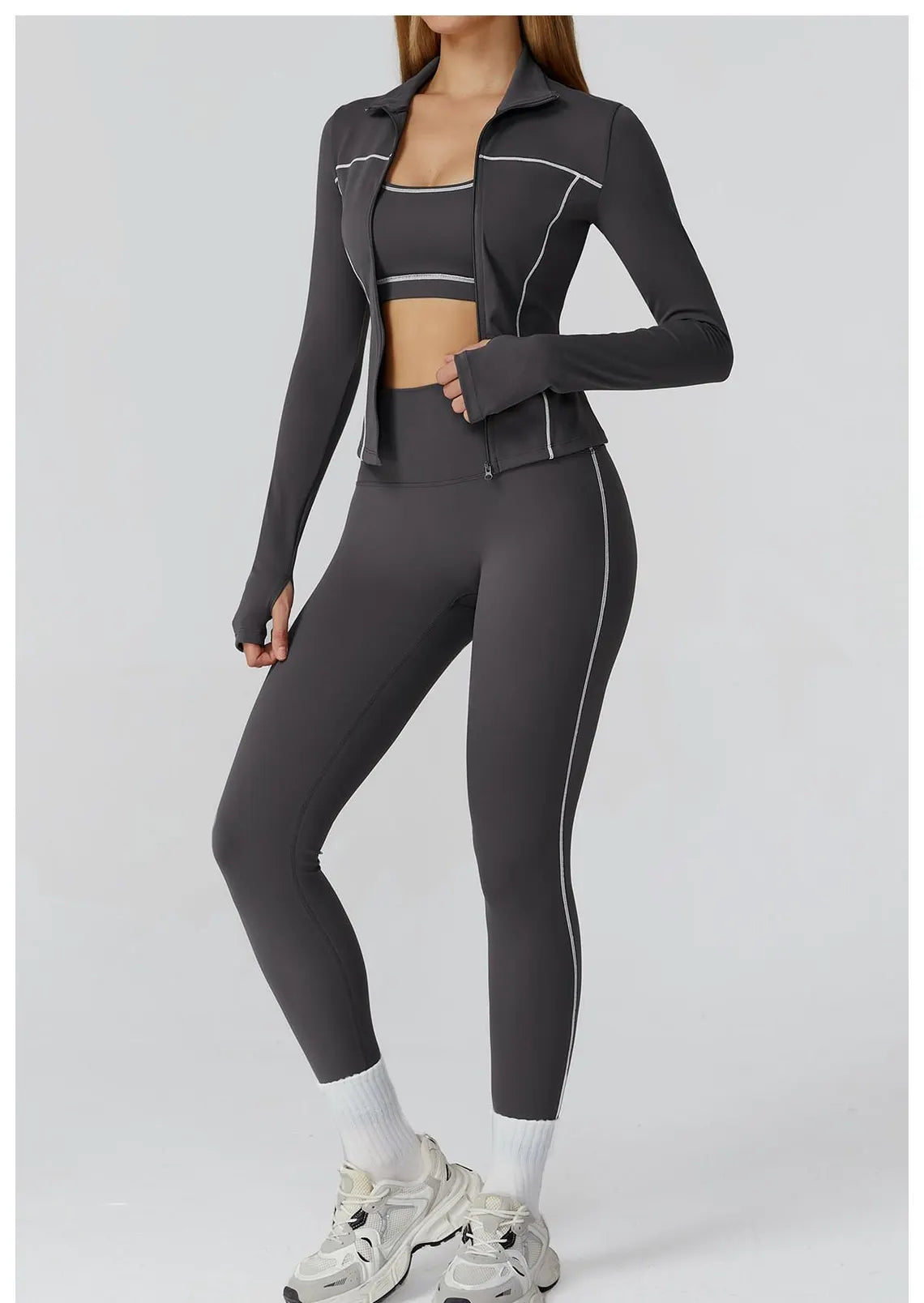 Honeycomb Activewear Set: High Waist Leggings & Crop Top Bodysuit