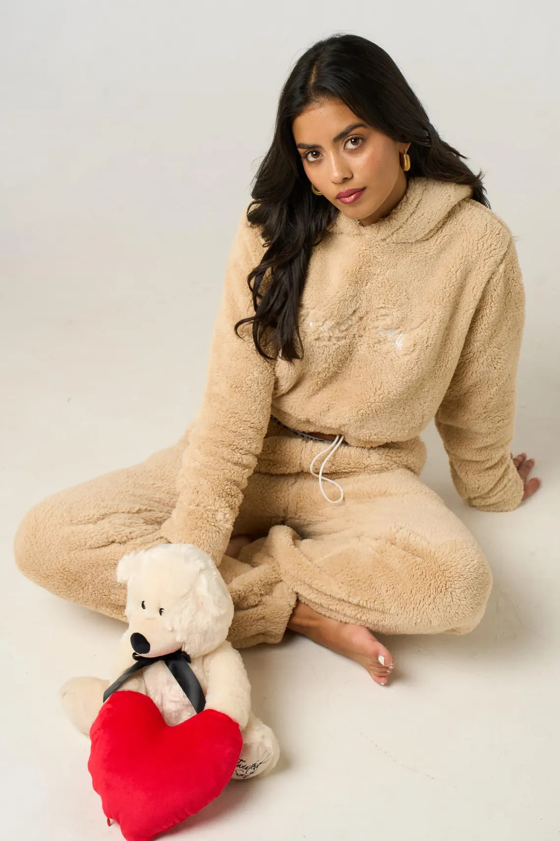 Women's Teddy Tracksuit. Fleece Cropped Hoodie or Joggers Set Loungewear Fluffy Winter Gifts for Her blogger Coord Borg Sweatshirt Gifts