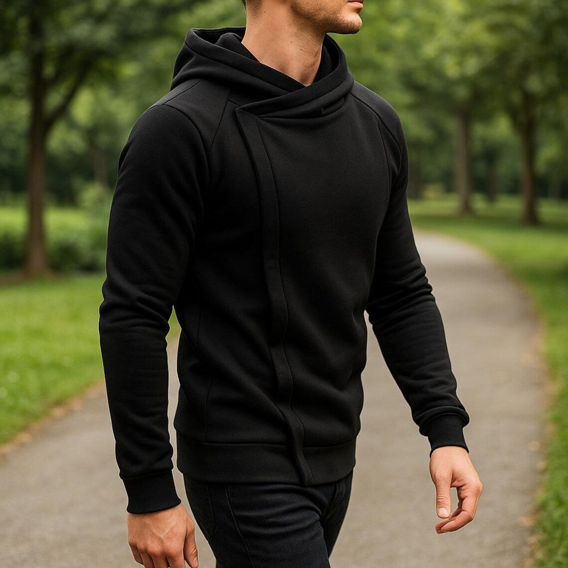 Men’s Side Zipper Hoodie | Autumn Winter Casual Hooded Sweatshirt | Long Sleeve Pullover Jacket