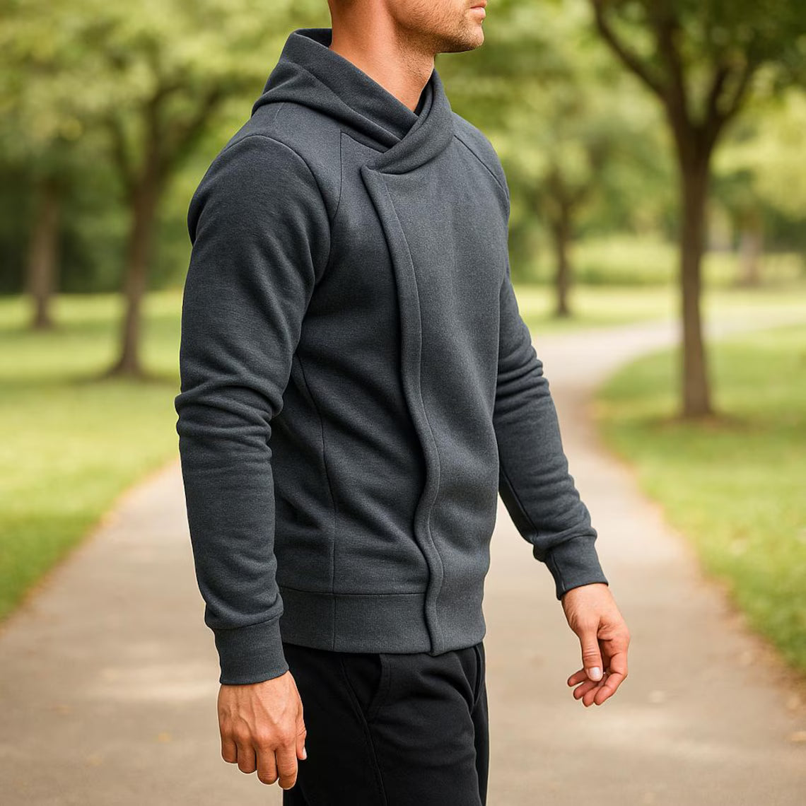 Men’s Side Zipper Hoodie | Autumn Winter Casual Hooded Sweatshirt | Long Sleeve Pullover Jacket