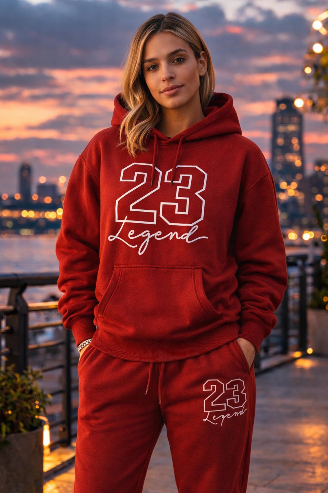 Unisex Couple Tracksuit Set 23 Legend Hoodie Jogger Set Matching Outfit Streetwear Loungewear Gift