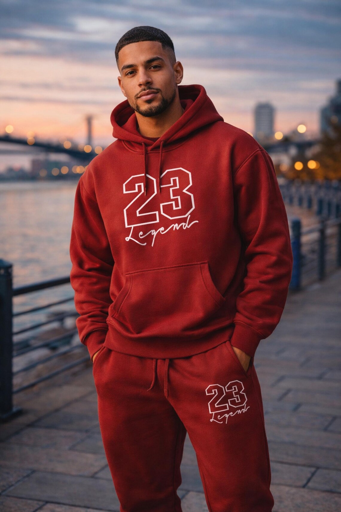 Unisex Couple Tracksuit Set 23 Legend Hoodie Jogger Set Matching Outfit Streetwear Loungewear Gift