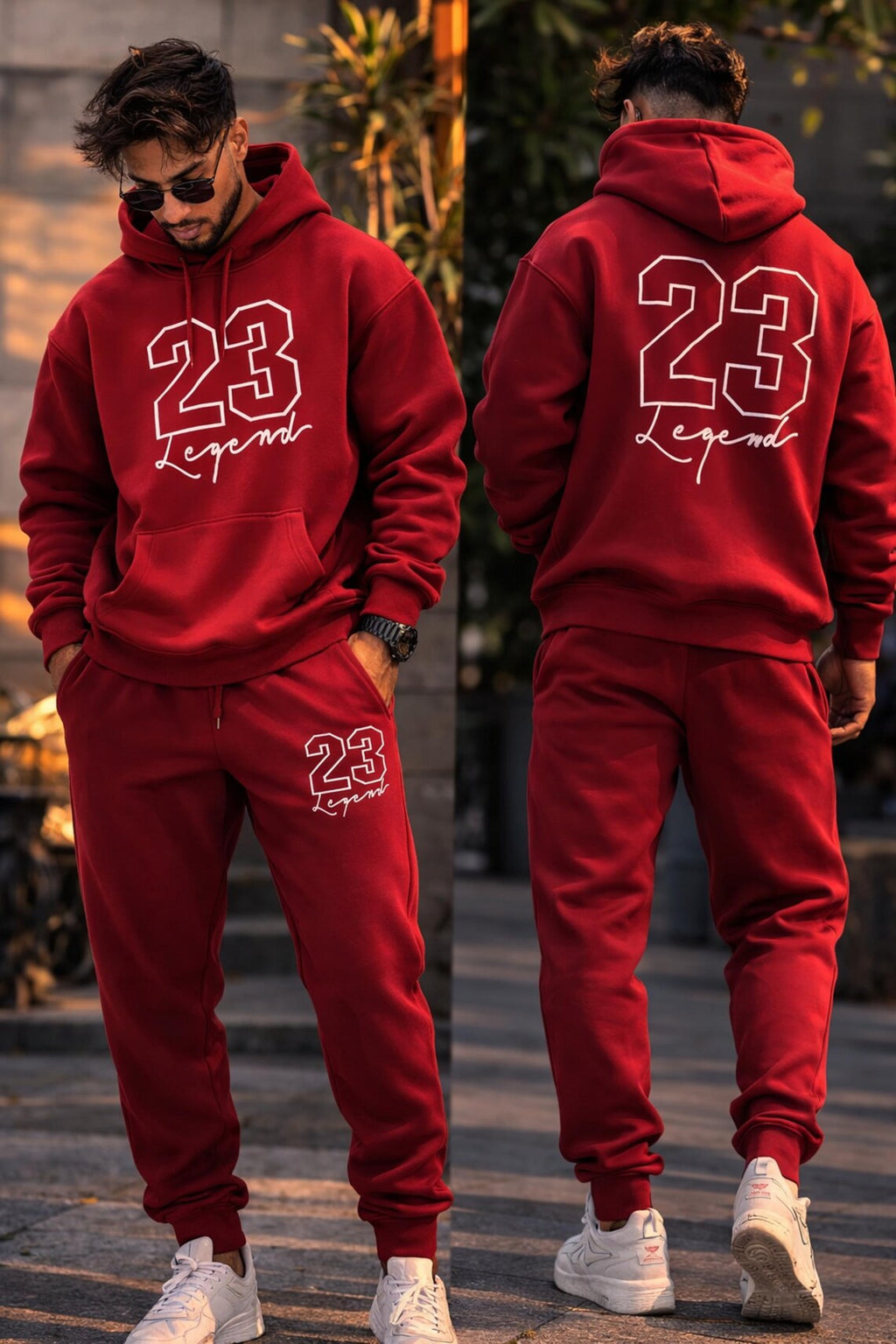 Unisex Couple Tracksuit Set 23 Legend Hoodie Jogger Set Matching Outfit Streetwear Loungewear Gift