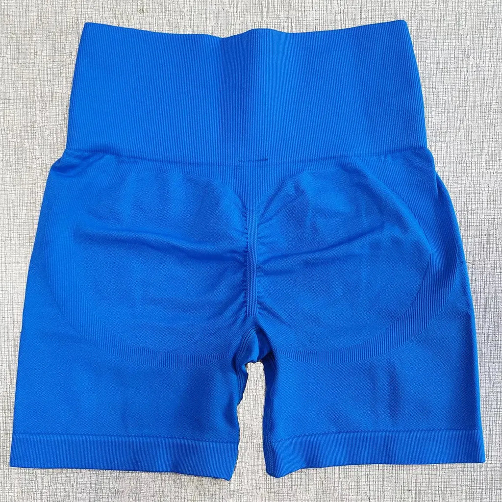 Seamless High-Waist Yoga and Fitness Shorts for Women - Squat-Proof Push-Up Training Leggings
