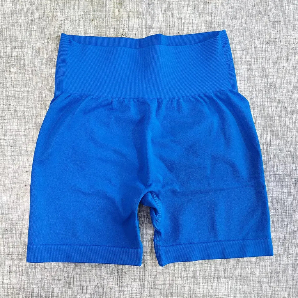 Seamless High-Waist Yoga and Fitness Shorts for Women - Squat-Proof Push-Up Training Leggings