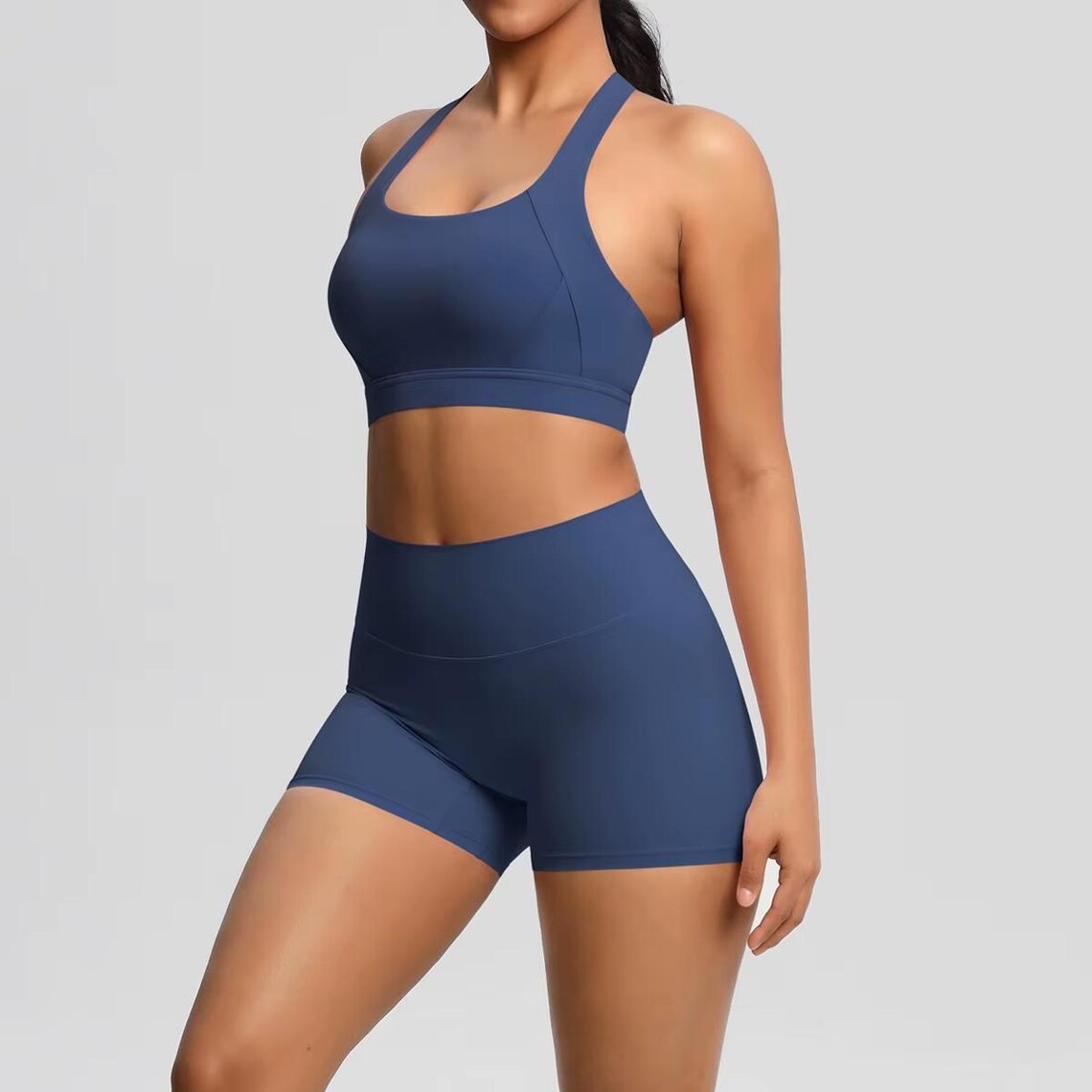 2-Piece Women's Yoga Set - Nude Feel Workout Tracksuit with Sports Bra and Leggings for Fitness and Running