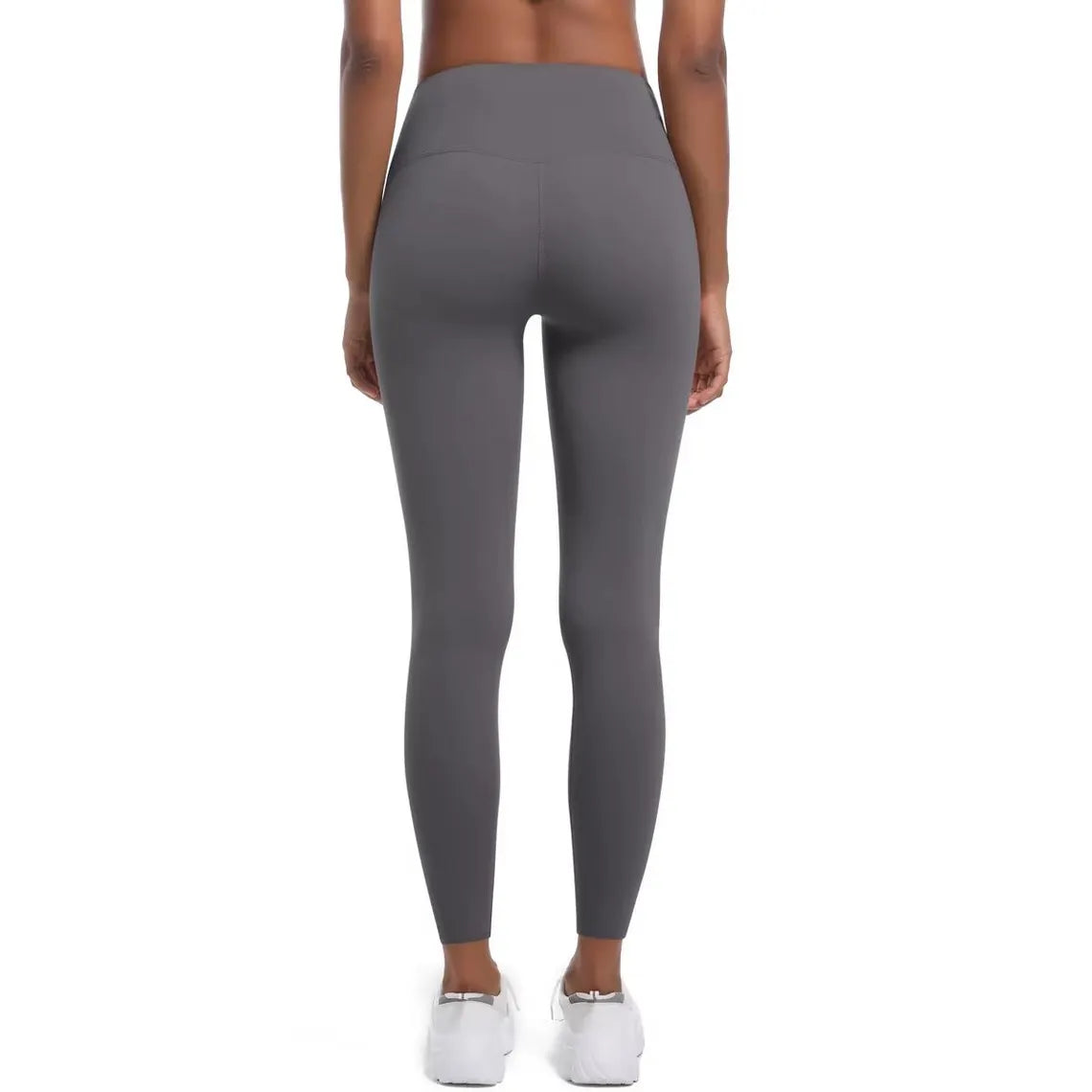 High-Waisted Striped Yoga Leggings – Stretchy Nylon Workout Pants