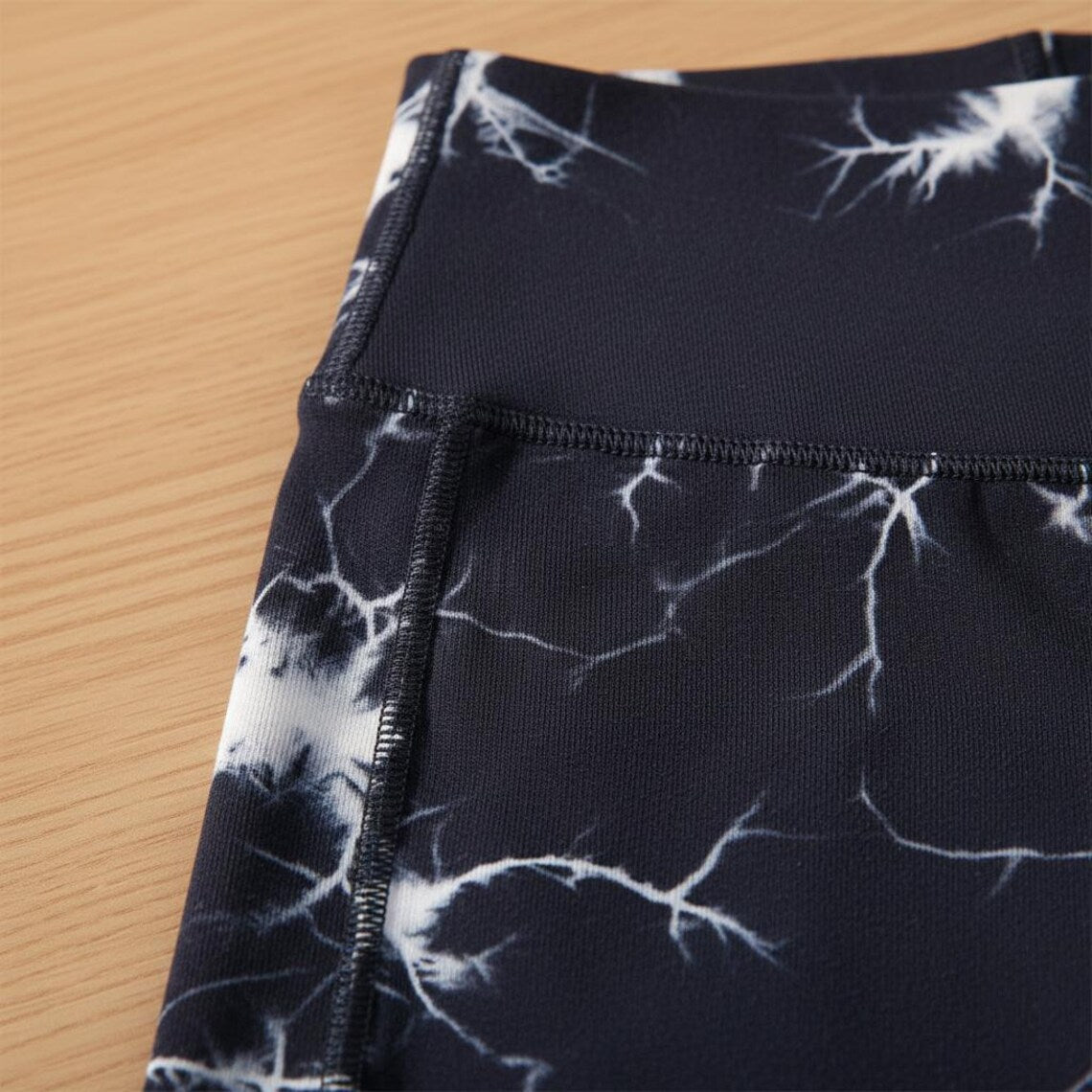 High Waisted Women's Athletic Shorts with Lightning Bolt Pattern for Comfort and Performance