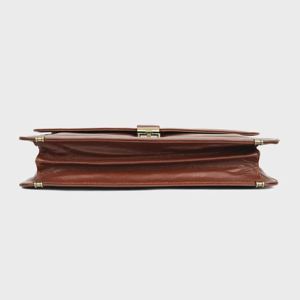 Handcrafted Genuine Cow Leather Laptop Briefcase Bag – Classic Business Edition