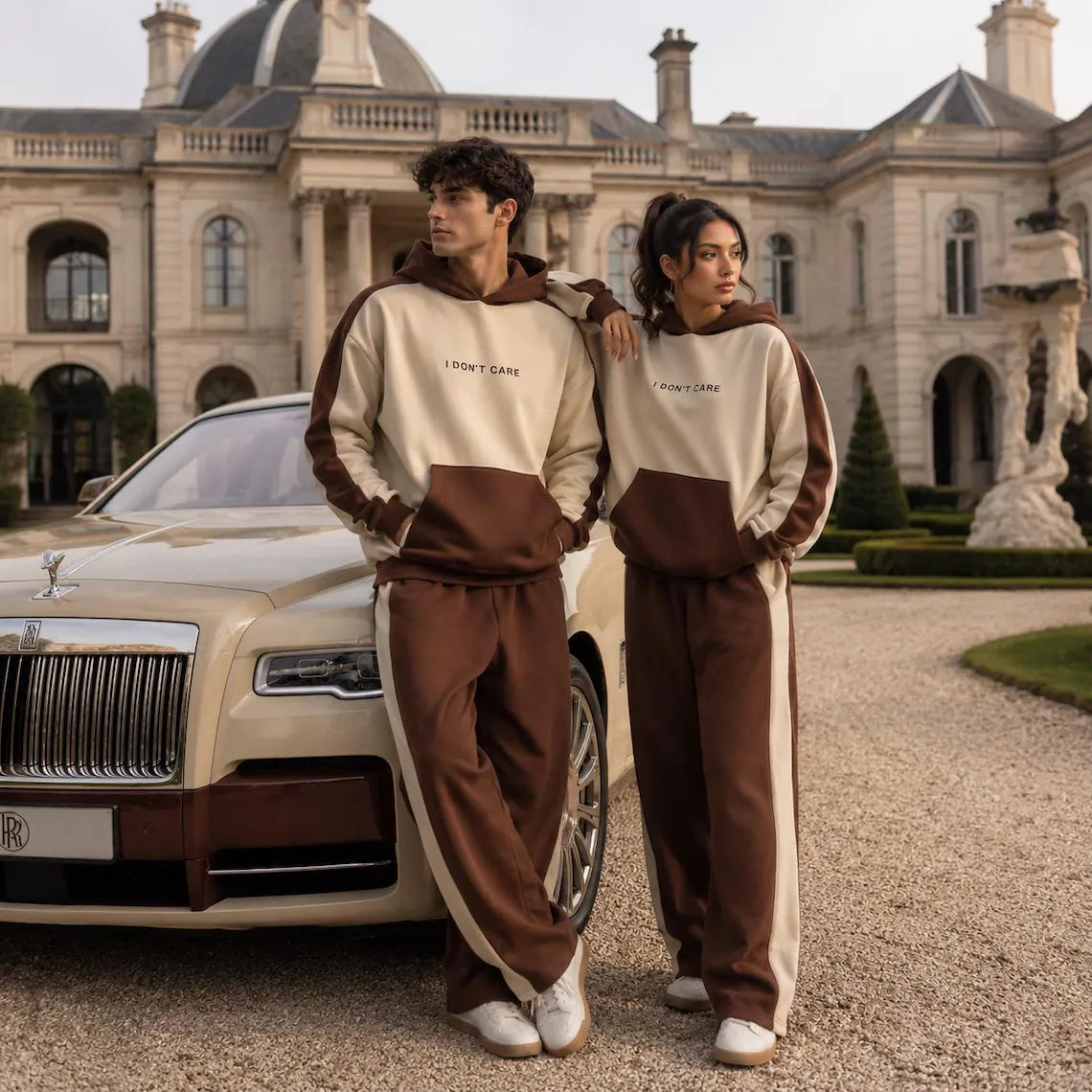 Matching Couple Tracksuit, Oversized Hoodie and , Luxury Streetwear Outfit, Wide Leg Lounge Wear
