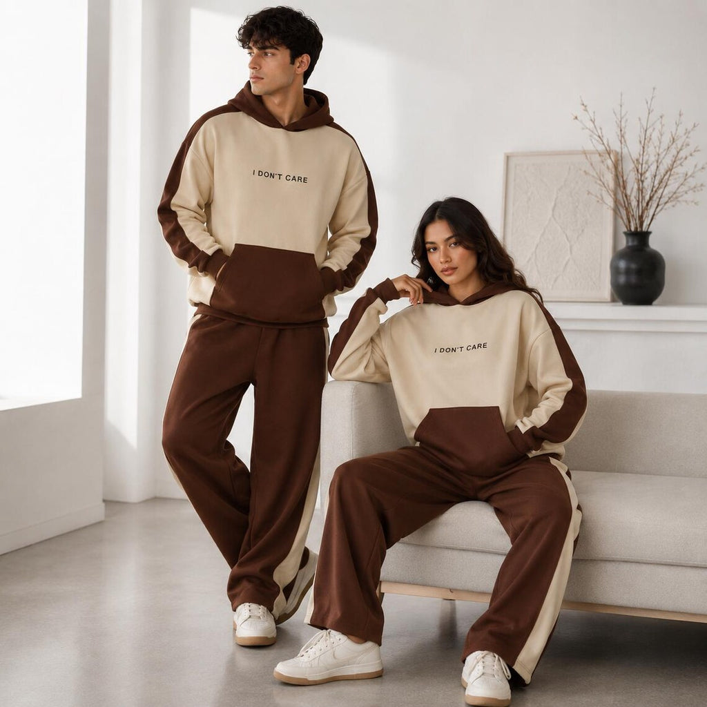 Matching Couple Tracksuit, Oversized Hoodie and , Luxury Streetwear Outfit, Wide Leg Lounge Wear